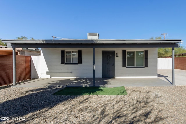 view of front of house with a patio