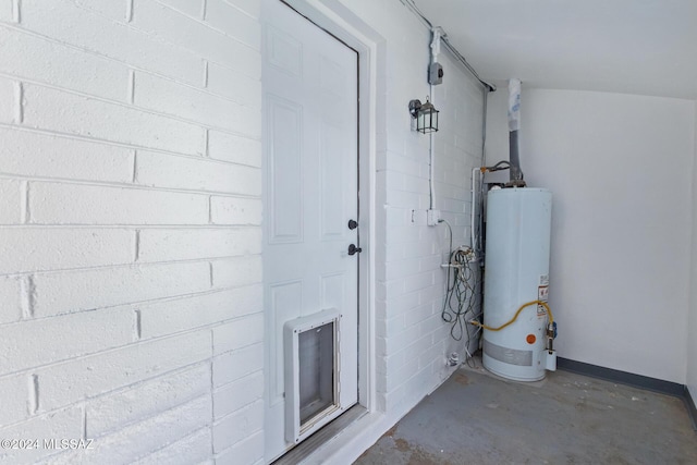 interior space with gas water heater