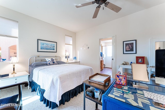 bedroom featuring ceiling fan