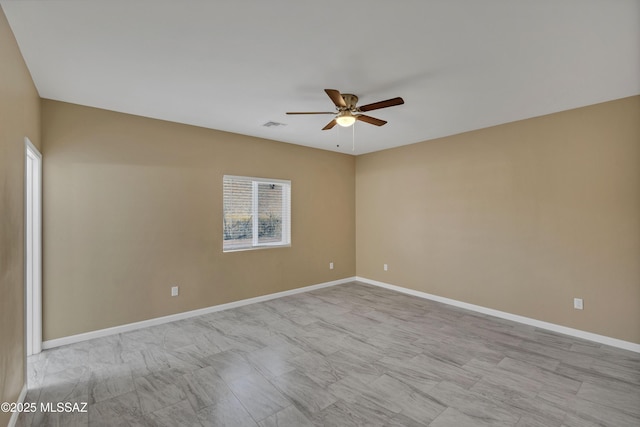 empty room with ceiling fan