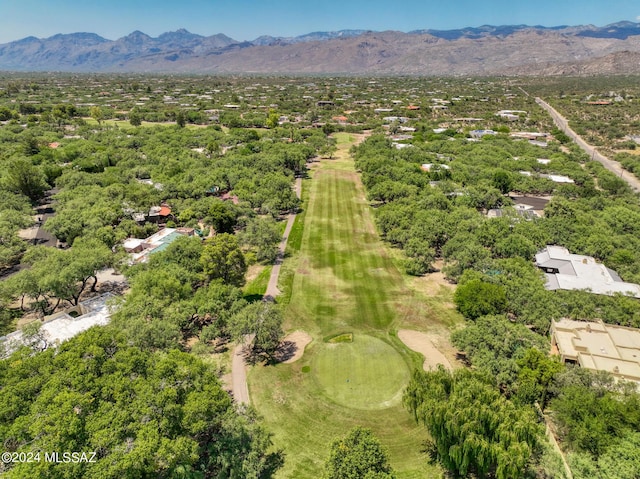 aerial view with a mountain view