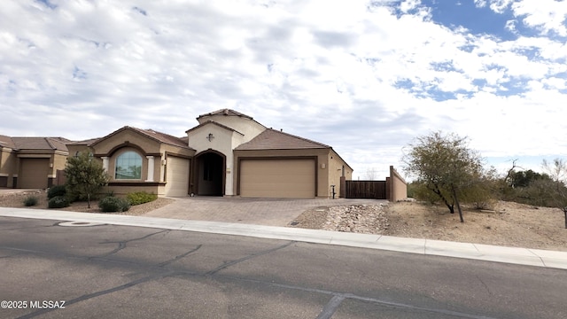 view of front of home with a garage