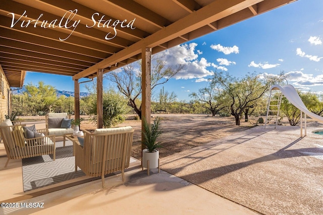 view of patio / terrace with an outdoor hangout area