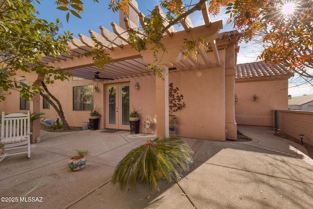 view of patio / terrace with a pergola