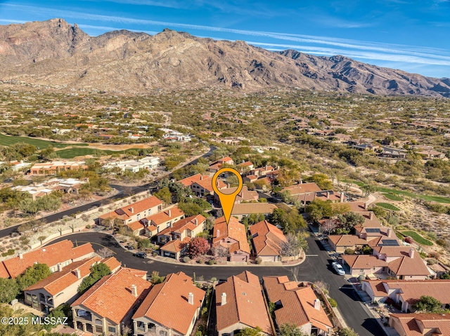 aerial view with a mountain view