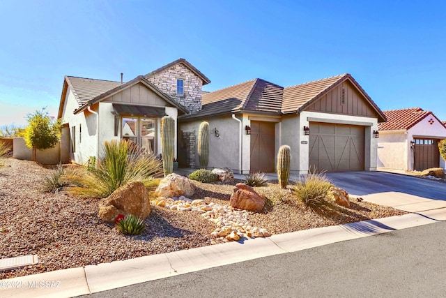 view of front facade with a garage