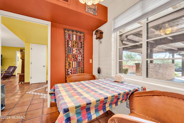 view of tiled dining space