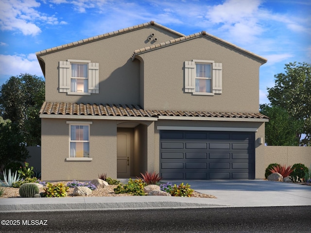 view of front of property featuring a garage