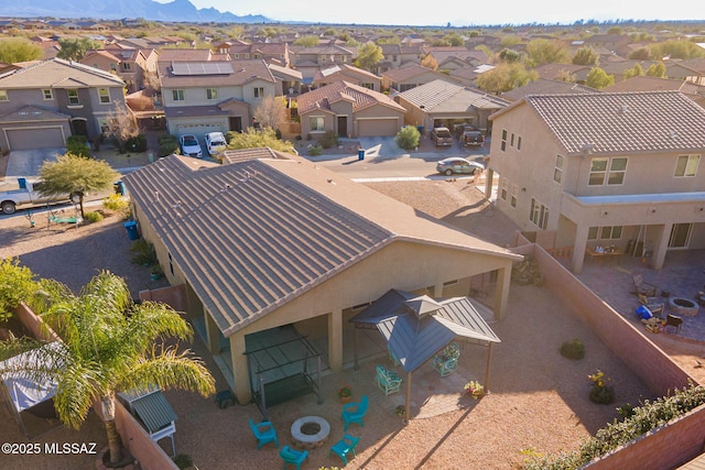 aerial view with a mountain view