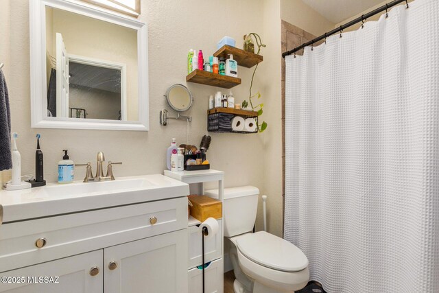 bathroom with toilet and vanity