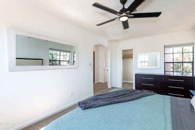 bedroom with carpet and ceiling fan