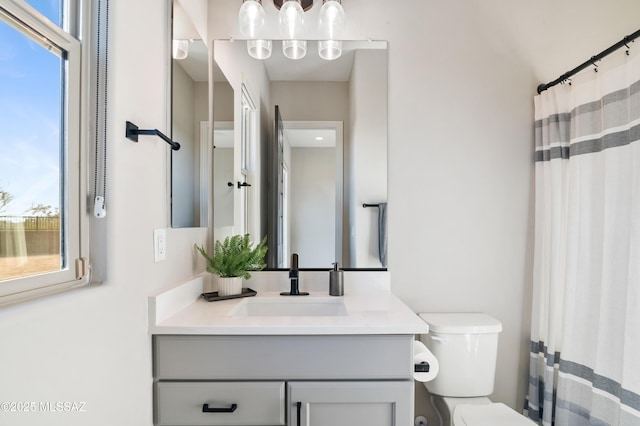 bathroom featuring toilet and vanity