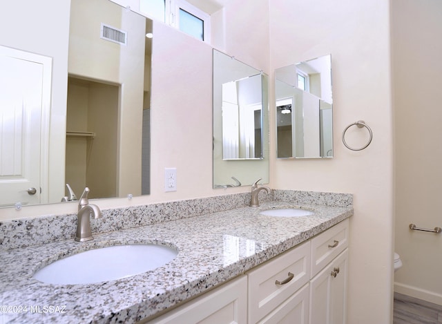 bathroom featuring vanity and toilet