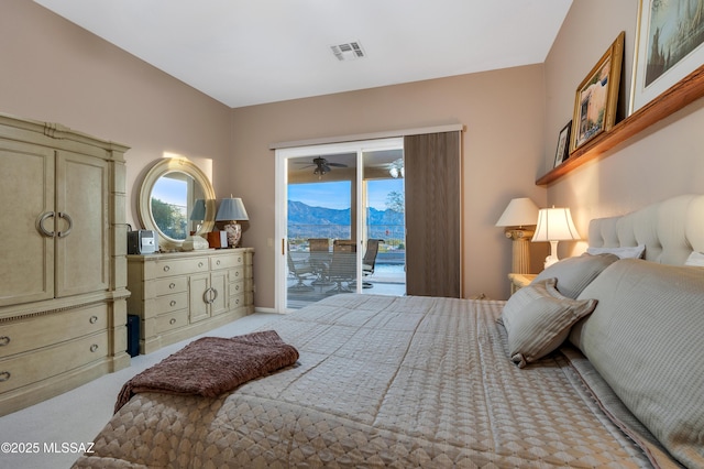 63111 E Mountain Crest Dr, Tucson, AZ 85739 - carpeted bedroom featuring access to exterior and a mountain view
