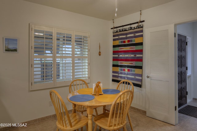 view of tiled dining room