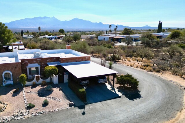 aerial view featuring a mountain view