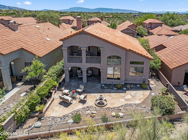 drone / aerial view with a mountain view