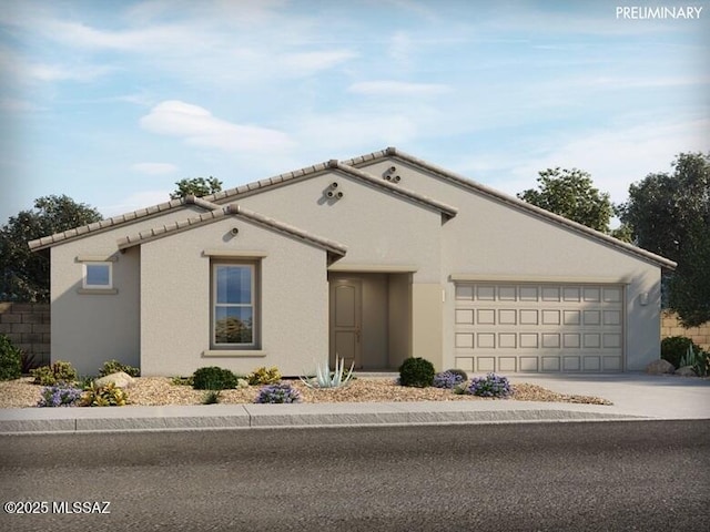 view of front of property featuring a garage