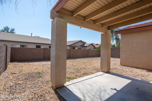 view of patio featuring a fenced backyard