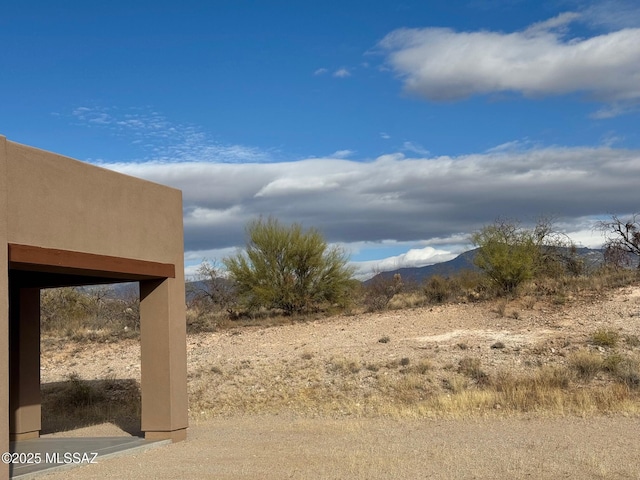 exterior space with a mountain view