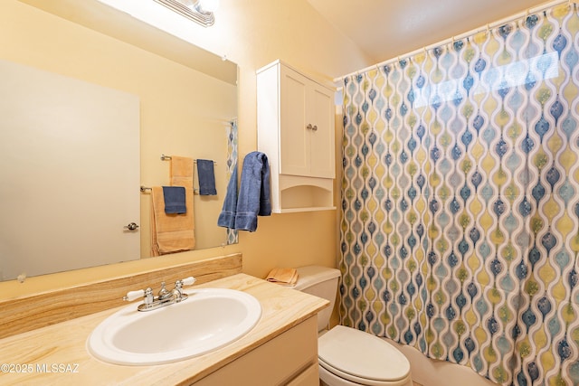 bathroom with toilet and vanity