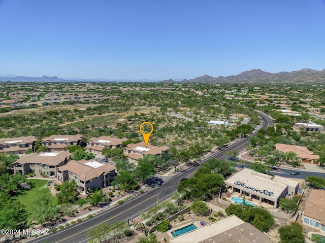 bird's eye view featuring a mountain view