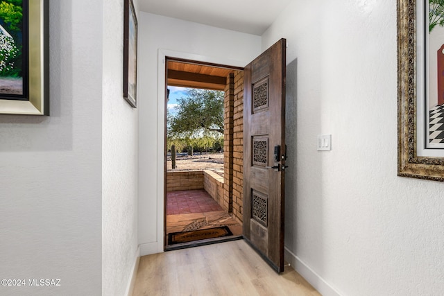 entryway featuring light hardwood / wood-style flooring