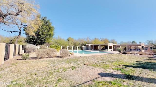 outdoor pool with fence