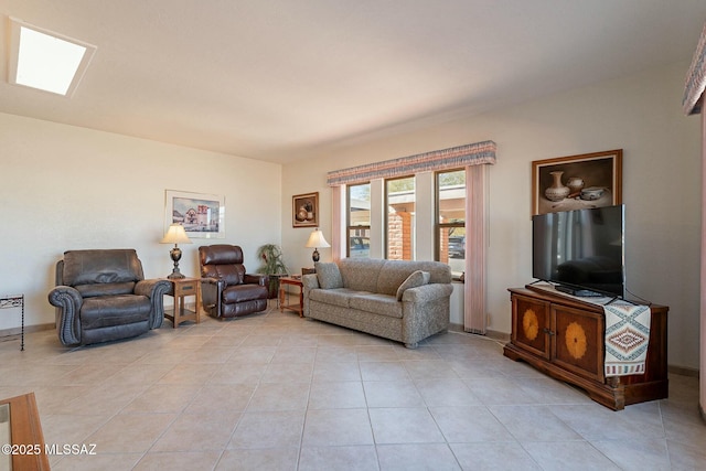 view of tiled living room