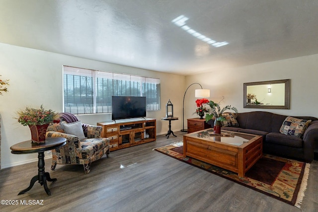 living room featuring hardwood / wood-style floors