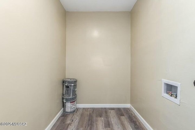 laundry room featuring hookup for a washing machine and wood-type flooring