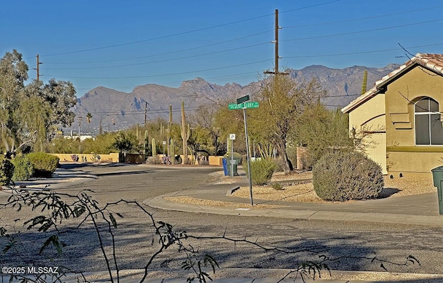 view of road with a mountain view