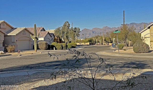 view of road with a mountain view