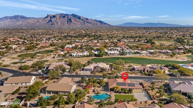 bird's eye view with a mountain view