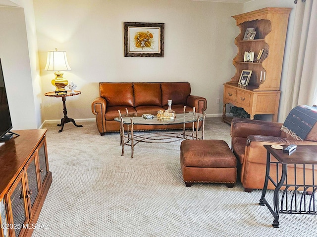 living room with carpet flooring