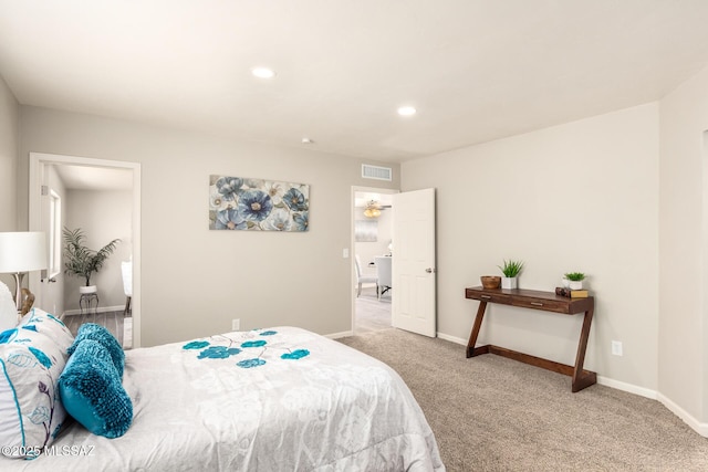 view of carpeted bedroom