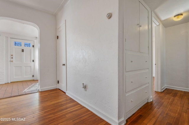 foyer with hardwood / wood-style floors