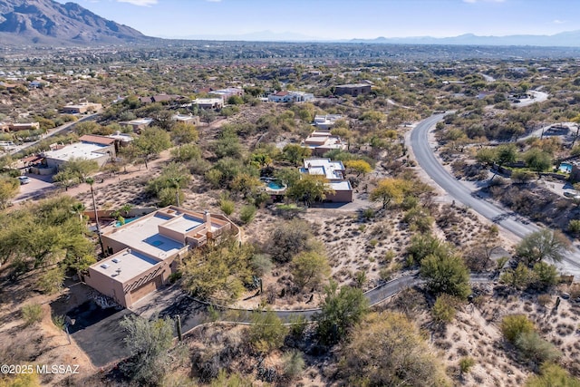 aerial view with a mountain view