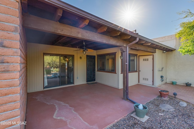 view of patio / terrace with ceiling fan