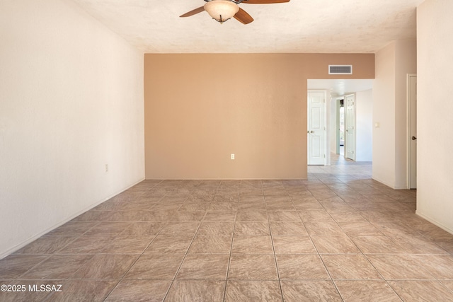 unfurnished room with ceiling fan