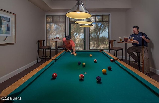 game room with billiards