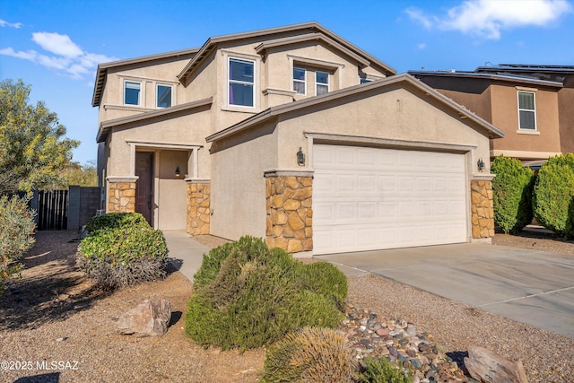 view of front of home with a garage