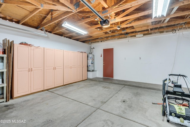 garage with water heater