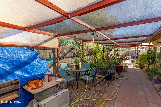 view of patio / terrace with a pergola