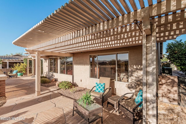 view of patio with a pergola