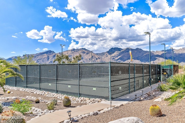 exterior space featuring a mountain view