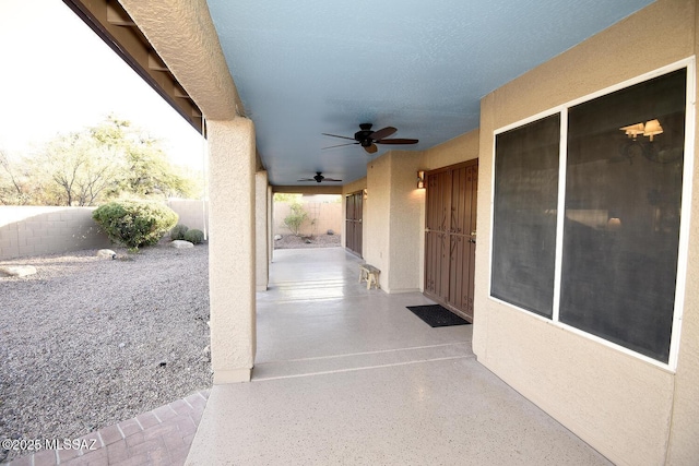 view of patio / terrace with ceiling fan