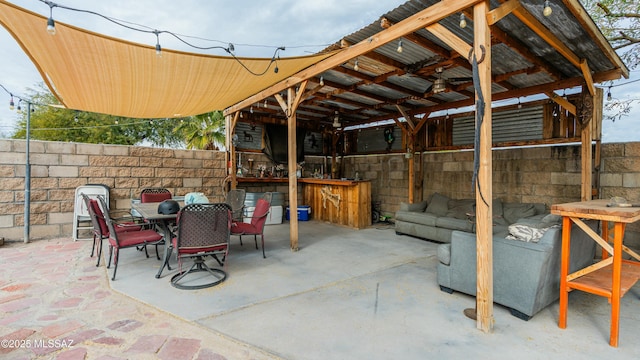 view of patio with an outdoor living space