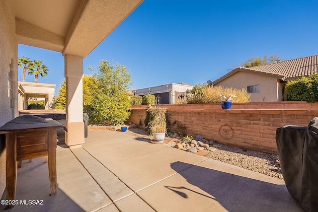 view of patio with grilling area