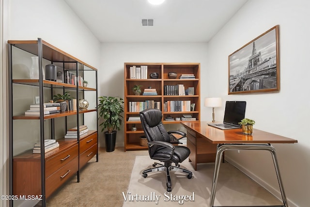 view of carpeted office